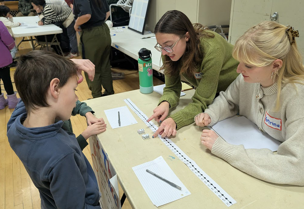 children doing math with dice